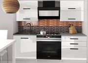 Kuchynská linka Belini 120 cm biely lesk s pracovnou doskou Eleganta2  INF ELEGANTA2/2/WT/W/0/B1