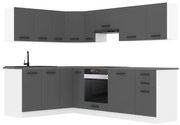 Kuchynská linka Belini Premium Full Version 420 cm šedý mat  s pracovnou doskou JANET