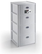 STEFANPLAST Úložný plastový regál Elegance, 4 zásuvky, biely