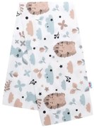 NEW BABY Flanelová plienka s potlačou New Baby biela ježko a zajac