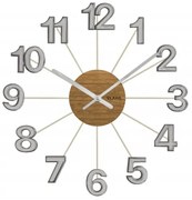 Drevené šedé hodiny Vlaha design VCT1073, 42 cm