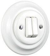 Elhard Okrúhly keramický vypínač s kolískou č.5, biely - kompletný KV5005W