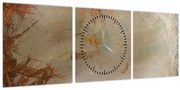 Obraz - Textúrovaná abstrakcia (s hodinami) (90x30 cm)