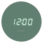 Karlsson 5981GR dizajnové LED hodiny s budíkomzelené, priemer 9 cm