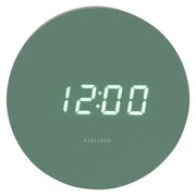 Karlsson 5981GR dizajnové LED hodiny s budíkomzelené, priemer 9 cm