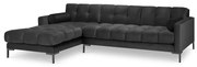 Tmavosivá zamatová rohová pohovka Cosmopolitan Design Bali, ľavý roh