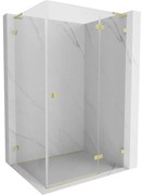 Mexen Lunar L, 1-krídlový sprchový kút, pravý, 75 x 70 cm, 8mm číre sklo, zlatý matný profil, 834L-075-070-55-00-P