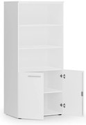 Kombinovaná kancelárska skriňa PRIMO WHITE, nízke dvere, 800 x 500 x 1781 mm, biela