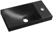 Sapho Sapho, AGOS umývadlo bez prepadu 40x22cm, liaty mramor, ľavé/pravé, čierna matná, AS400B