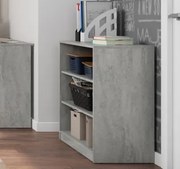 Nízký regál Carlos, sivý betón, šírka 75 cm%