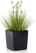 PLASTOVÝ KVETINÁČ FLORE 19X19 CM IMITÁCIA BETÓNU ČIERNA