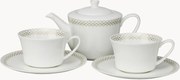 Čajová súprava z kostného porcelánu Jade, 5 ks