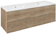 Sapho Sapho, CIRASA umývadlová skrinka s dvojitým umývadlom 141x54x46cm, dub alabama, CR141-2222-21