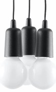 Závesné svietidlo Diego 3, čierne telo svietidla