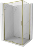 Mexen Exo, výklopný sprchový kút 90 x 110 cm, číre sklo, zlatý profil, 819-090-110-50-00