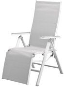 Livarno home Hliníkové kreslo Houston, biele/bledosivé  (100386213)