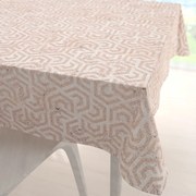 Biante Zamatový štvorcový obrus Tamara TMR-029 Ružovobéžové hexagony s čiernym žíhaním 40x40 cm