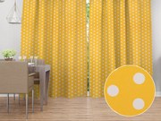 Biante Bavlnený záves Sandra SA-598 Biele bodky na žltom 150x140 cm