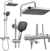 Rea Arlo, sprchový set s vaňovým výtokom, brúsená oceľ, REA-P7340