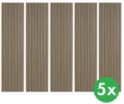 Drevený akustický panel, 2400 x 600 mm, balenie 5 ks, orech