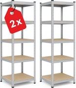 Regál 180x40x40 cm pozinkovaný 5-policový, nosnosť 875 kg - 2ks