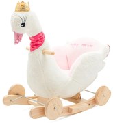 Hojdacia hračka s kolieskami a melódiou Baby Mix Labuť biela