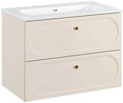 Koupelnová skříňka Donna Fly se zápustným umyvadlem 80 cm písková