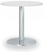 Konferenčný stolík ZEUS II, priemer 60 cm, chrómovaná podnož, biela