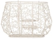 Biely drôtený dekoračný košík Romance - 24*14*16/28 cm