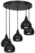 Luster na lanku AKTAN 5xE27/60W/230V čierna guľatý