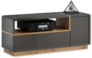 Mazzoni TV stolík FOLK - 120 cm, antracit / dub artisan