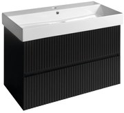 Sapho Sapho, FILENA umývadlová skrinka 82x51,5x43cm, čierna matná strip, FID1285BS