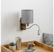 Brilagi - LED Flexibilná nástenná lampa NUBILA 1xE27/25W/230V + LED/3W matný chróm/šedá