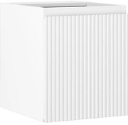 Mexen Rivel, kúpeľňová skrinka 40 cm, 1 dvierka, s drážkami, biela matná, 91A21-04047-1-BF01