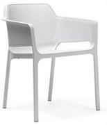NET záhradná stolička s podrúčkami bianco