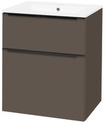 Mereo Mereo, Mailo, kúpeľňová skrinka s keramickým umývadlom 61 cm, čierne madlo, MER-CN560B