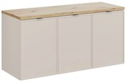 Závesná skrinka Bella Cashmere s doskou 120 cm kašmír/dub artisan