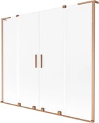 Mexen Velar L Duo, 2-krídlová posuvná vaňová zástena 170 x 150 cm, 8mm sklo námraza, medená matná, 896-170-003-32-65
