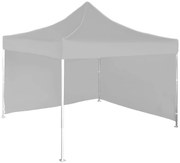 Rýchlorozkladací nožnicový stan 3x3m – hliníkový, 2 bočné plachty, Sivá / antracitová