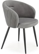 Stolička K430 Velvet/Kov Šedá