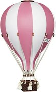 Dekoračný lietajúci balón ružová/biela – dekorácia do detskej izby S-28cm x 16cm