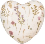 Keramická dekorácia srdca s kvietkami Floral Cartoon - 11*11*4 cm