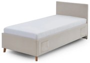 Béžová čalúnená detská posteľ s úložným priestorom s roštom 90x200 cm Cool – Meise Möbel