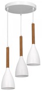 Luster na lanku MUZA NEW 3xE27/60W/230V buk/biela