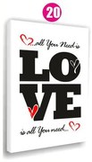 Moderný obraz na plátne 30x40 cm CITÁTY - ALL YOU NEED IS LOVE