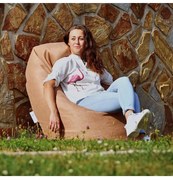 Sedací vak hruška semišová hnedá EMI