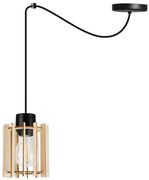 Závesné svietidlo Timber Spider 7, 1x drevené tienidlo