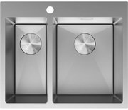 Mexen Flexo, 1.5-komorový nerezový drez 610 x 510 mm, brúsená oceľ, 6446611500-01