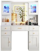 Toaletný stolík VELOURA s osvetlením biely