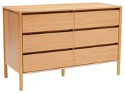 Komoda Blair so 6 zásuvkami (CD01), prírodný dub, 120 cm